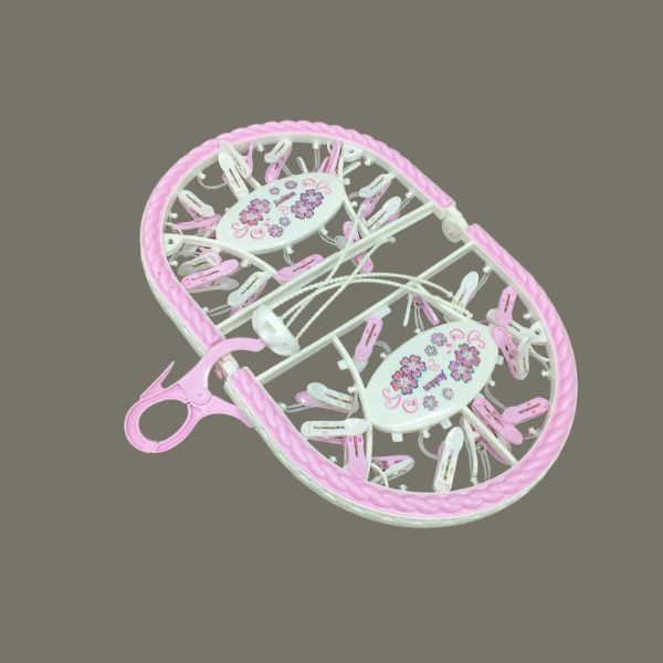 Baby clothes drying folding hanger with 28 prongs for baby and kids garments