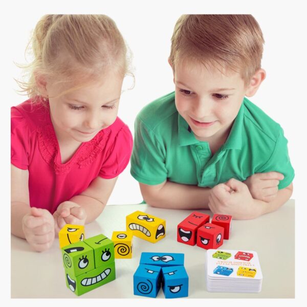 Emotion matching puzzle cubes for kids in Bangladesh