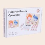 Montessori wooden math kit for kids with counting hands and number blocks