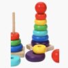 Wooden rainbow stacking ring toy for toddlers in Bangladesh