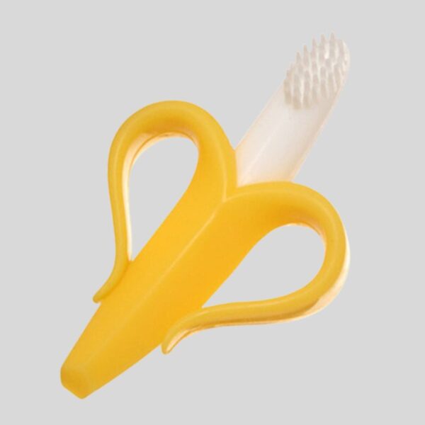 baby banana silicone teether BPA free safe for babies 0 to 24 months