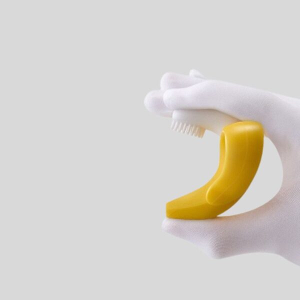 banana shaped baby teether soft silicone gum soother for infants