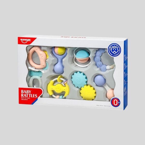 huanger baby rattles and teether set 8pcs BPA free non toxic toys for newborn babies