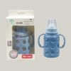 Minitree slim neck glass feeding bottle 120ml blue for baby 3 months