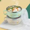Baby insulated bowl with lid, double handles, anti slip design for feeding