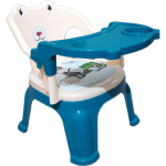Multi-functional baby feeding high chair with soft seat and tray
