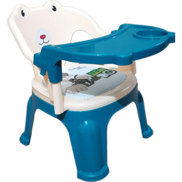 Multi-functional baby feeding high chair with soft seat and tray