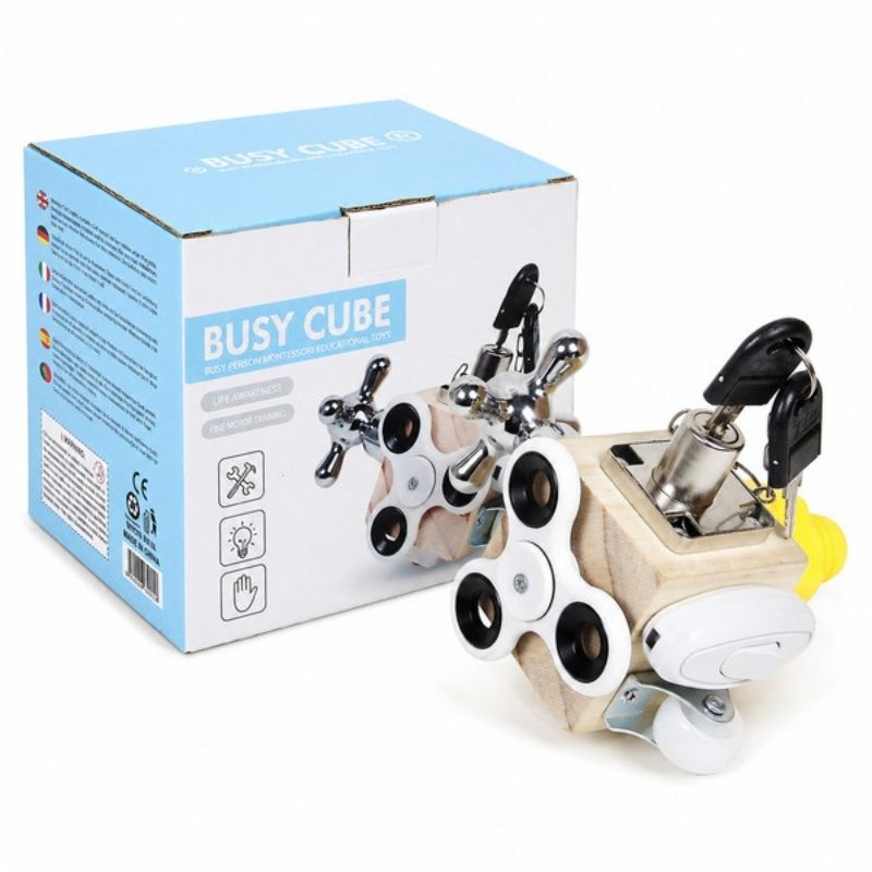 Busy Cube Premium Montessori Motor Skill Toy for Toddlers 1–4 Years ...