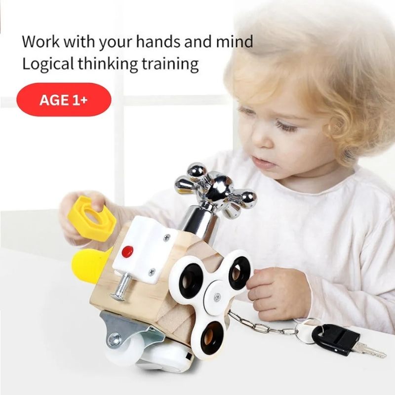 Busy Cube Premium Montessori Motor Skill Toy for Toddlers 1–4 Years ...